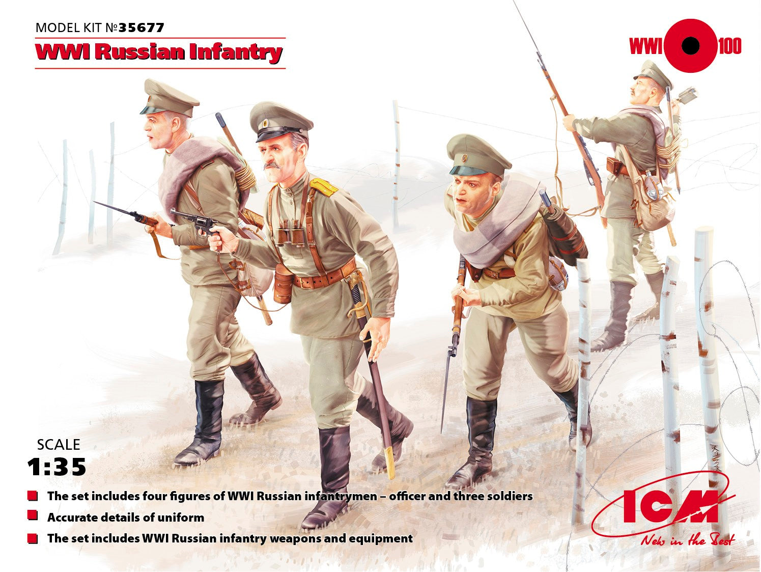 ICM 1/35 WWI Russian Infantry (4 figures)