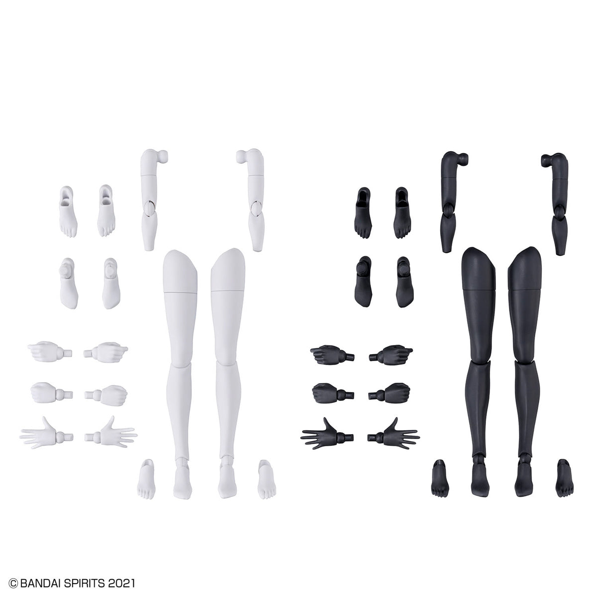 BANDAI Hobby 30MS OPTION BODY PARTS ARM PARTS & LEG PARTS [WHITE/BLACK]