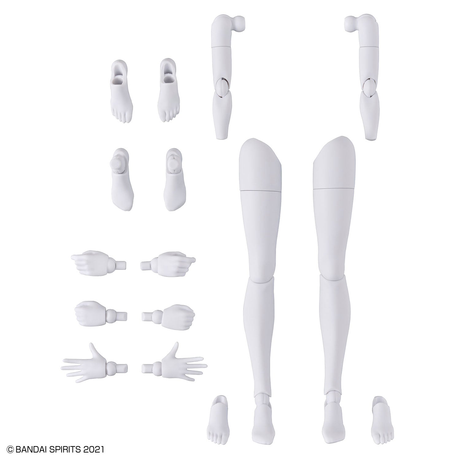 BANDAI Hobby 30MS OPTION BODY PARTS ARM PARTS & LEG PARTS [WHITE/BLACK]