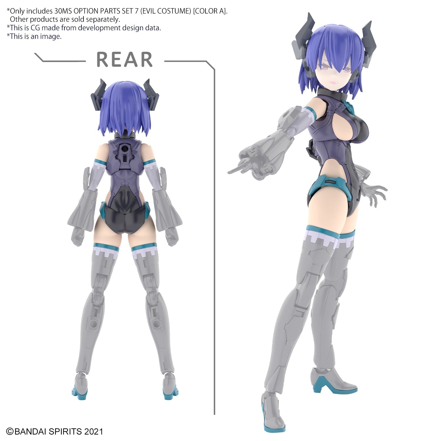 BANDAI Hobby 30MS OPTION PARTS SET 7 (EVIL COSTUME) [COLOR A]