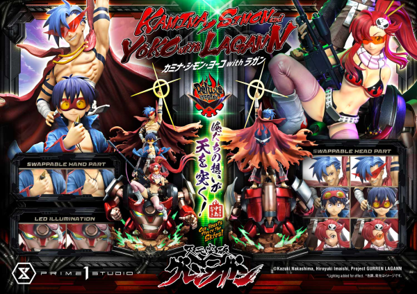 Prime 1 Studio Ultimate Premium Masterline Tengen Toppa Gurren Lagann Kamina, Simon & Yoko with Lagann "Our Hearts Pierce the Skies" DX Bonus Version | 4580708049564