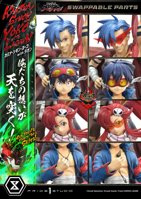 Prime 1 Studio Ultimate Premium Masterline Tengen Toppa Gurren Lagann Kamina, Simon & Yoko with Lagann "Our Hearts Pierce the Skies" DX Bonus Version | 4580708049564