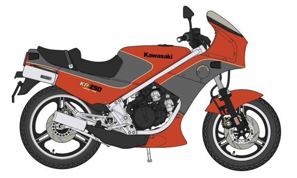 Hasegawa 1/12  Kawasaki KR250 (KR250A) "RED/GRAY COLOR"(4967834217515)(4967834217515)