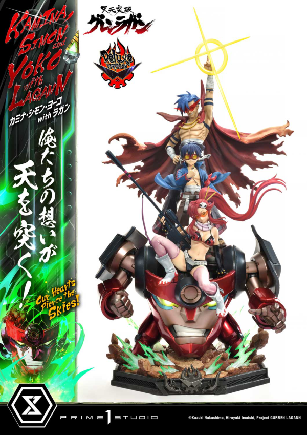 Prime 1 Studio Ultimate Premium Masterline Tengen Toppa Gurren Lagann Kamina, Simon & Yoko with Lagann "Our Hearts Pierce the Skies" DX Bonus Version | 4580708049564