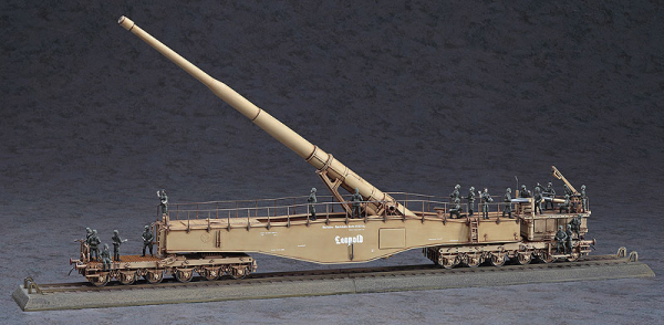 Hasegawa [MT58] 1:72 GERMAN RAILWAY GUN K5(E) LEOPOLD w/FIGURE(4967834312586)(4967834312586)