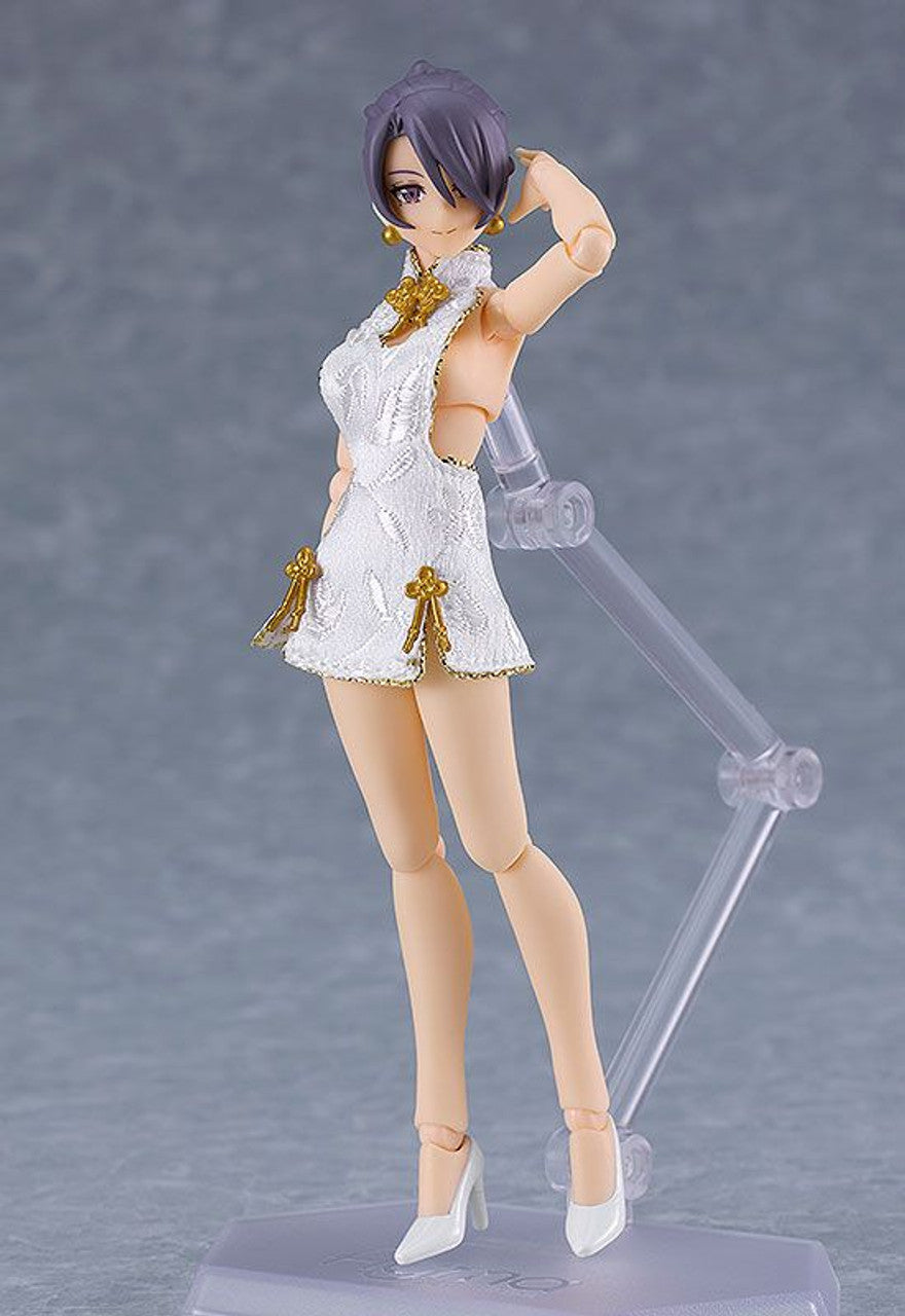 Good Smile Company figma Female Body (Mika) with Mini Skirt Chinese Dress Outfit (White)