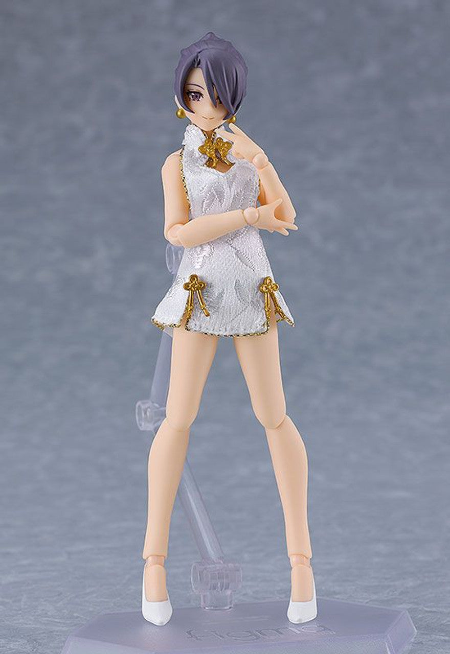 Good Smile Company figma Female Body (Mika) with Mini Skirt Chinese Dress Outfit (White)