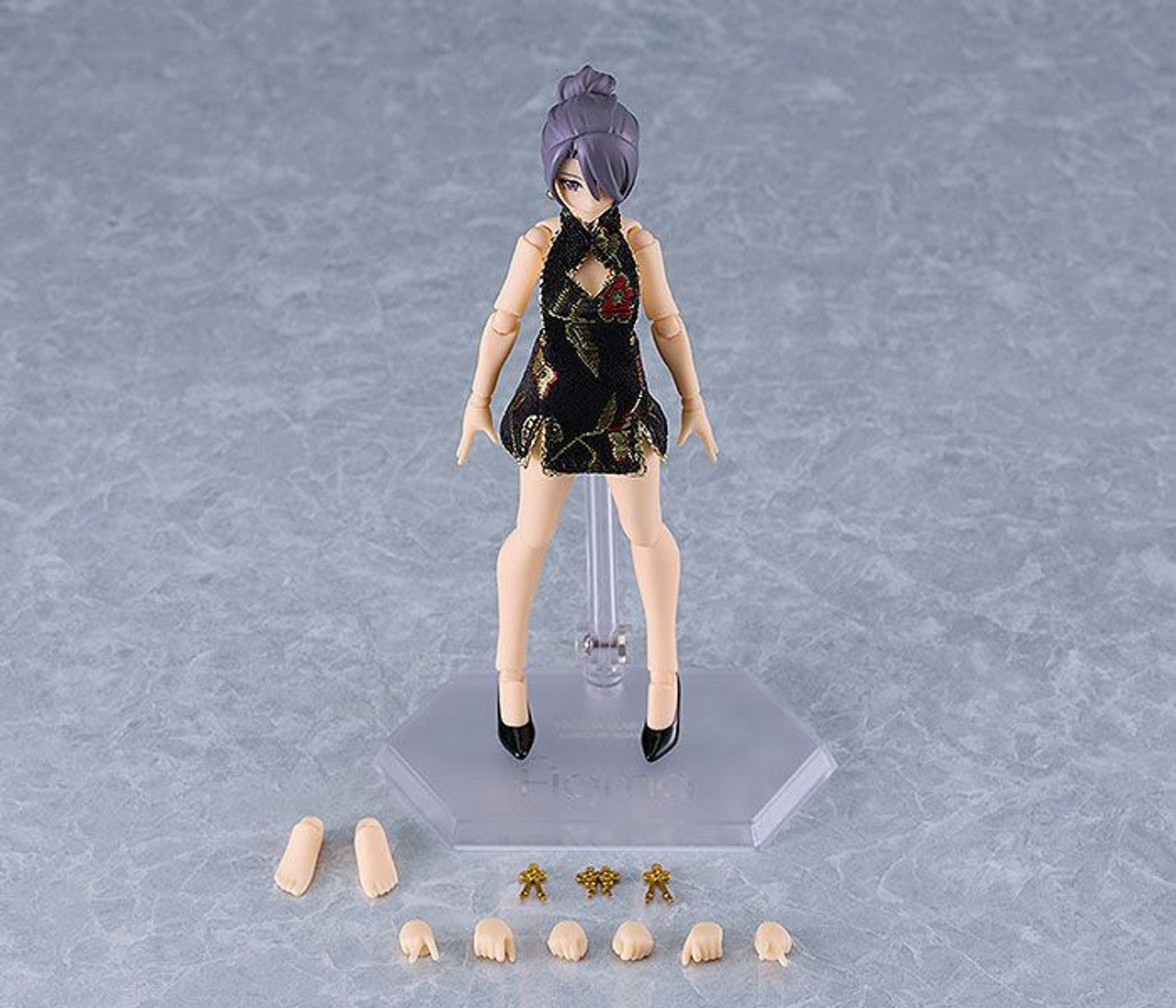 Good Smile Company figma Female Body (Mika) with Mini Skirt Chinese Dress Outfit (Black)