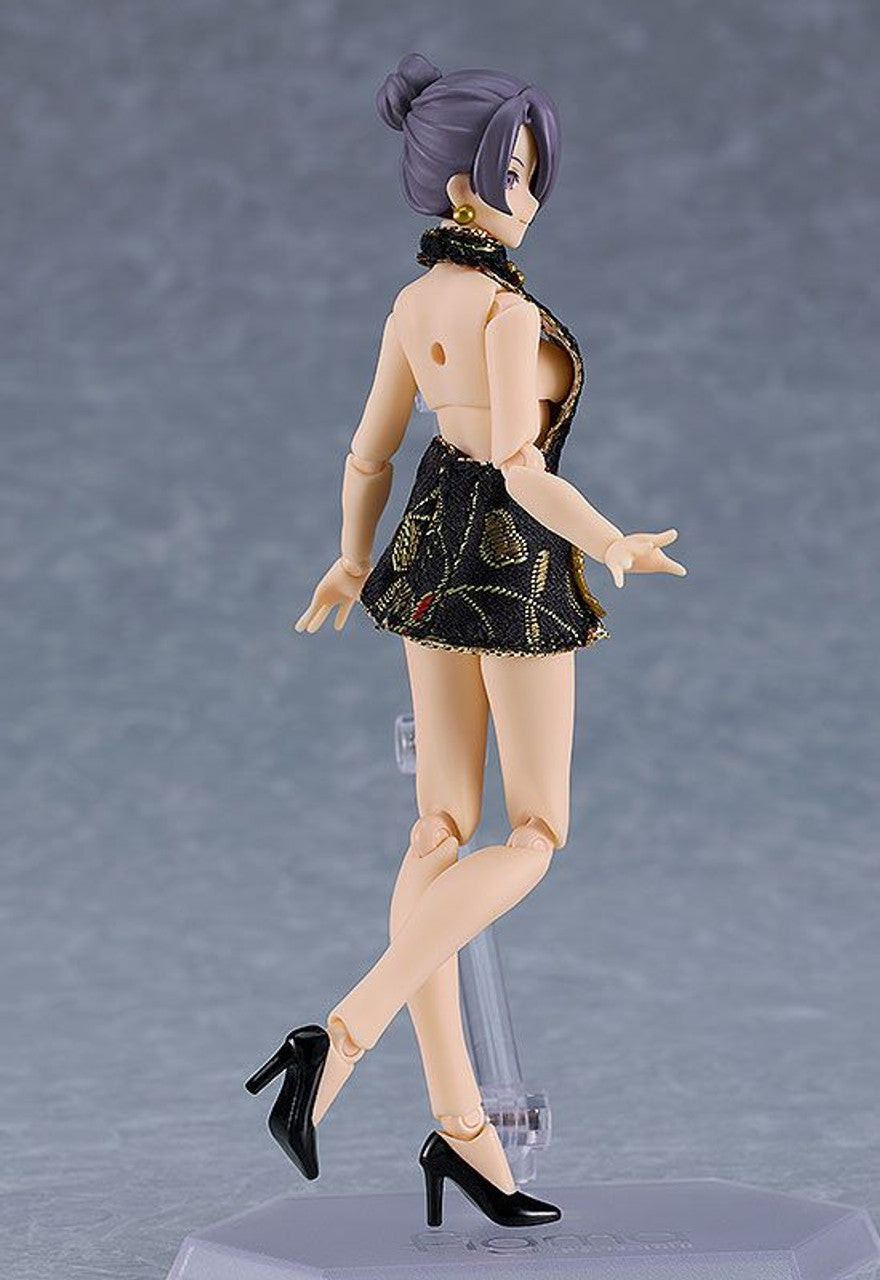 Good Smile Company figma Female Body (Mika) with Mini Skirt Chinese Dress Outfit (Black)