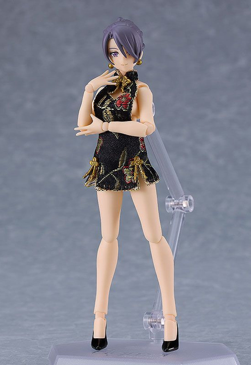 Good Smile Company figma Female Body (Mika) with Mini Skirt Chinese Dress Outfit (Black)