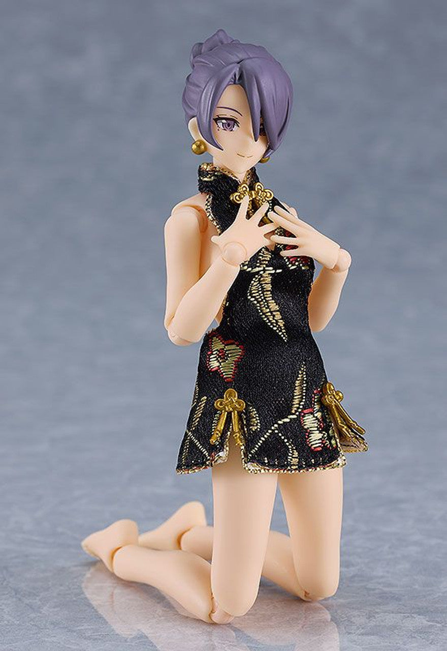 Good Smile Company figma Female Body (Mika) with Mini Skirt Chinese Dress Outfit (Black)