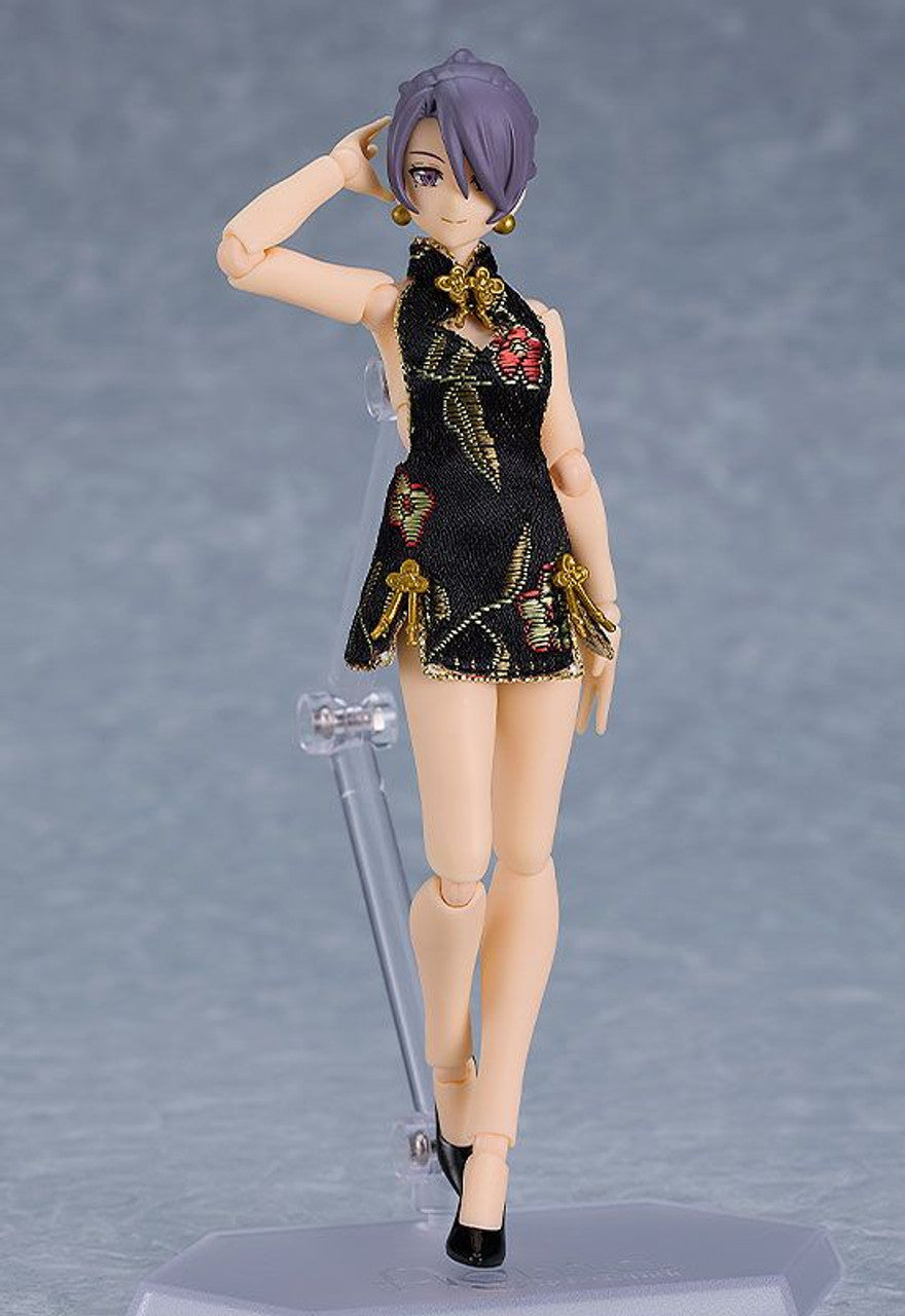 Good Smile Company figma Female Body (Mika) with Mini Skirt Chinese Dress Outfit (Black)