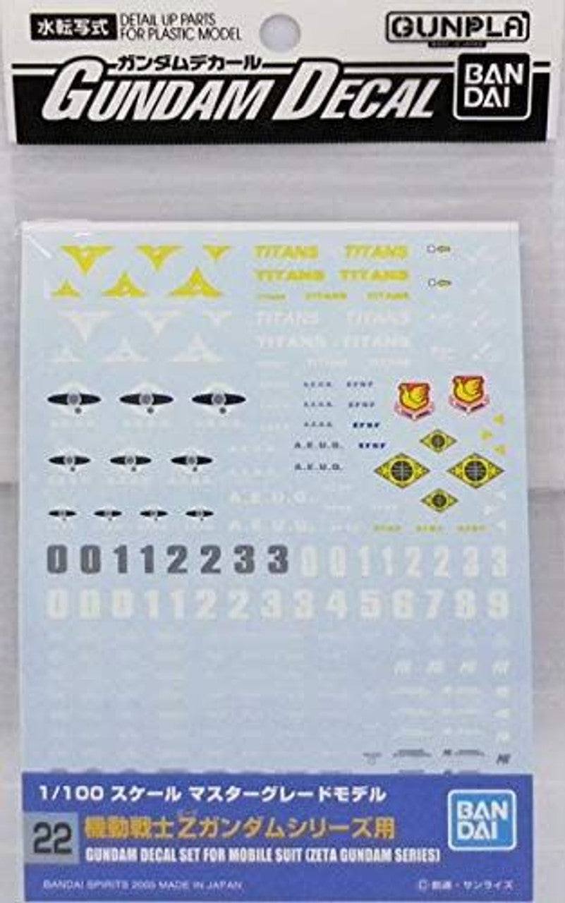 BANDAI Hobby Gundam Decal 22 - Zeta Gundam Series