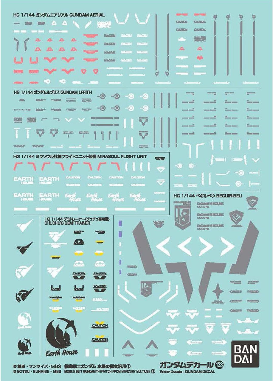 BANDAI Hobby GUNDAM DECAL133 MOBILE SUIT GUNDAM THE WITCH FROM MERCURY MULTIUSE 1