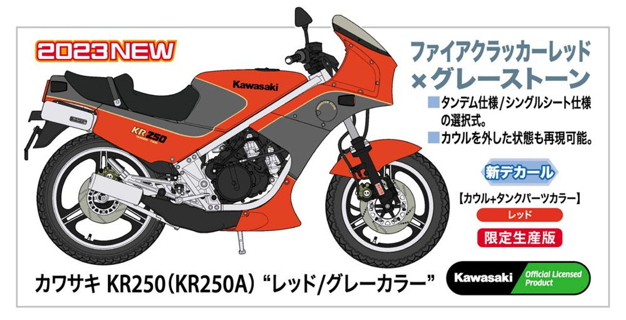 Hasegawa 1/12  Kawasaki KR250 (KR250A) "RED/GRAY COLOR"(4967834217515)