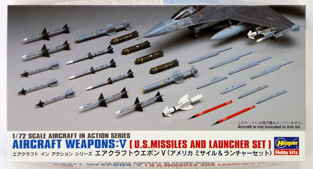 Hasegawa [X72-9] 1:72 AIRCRAFT WEAPONS V : U.S. MISSILES AND LAUNCHER SET