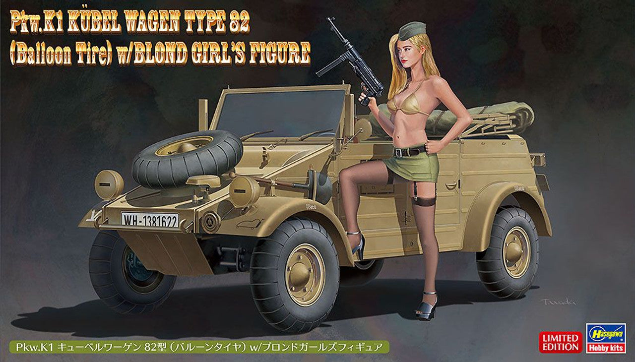 Hasegawa 1/24 Pkw.K1 KÜBELWAGEN TYPE 82 (Balloon Tire) w/BLOND GIRL’S FIGURE