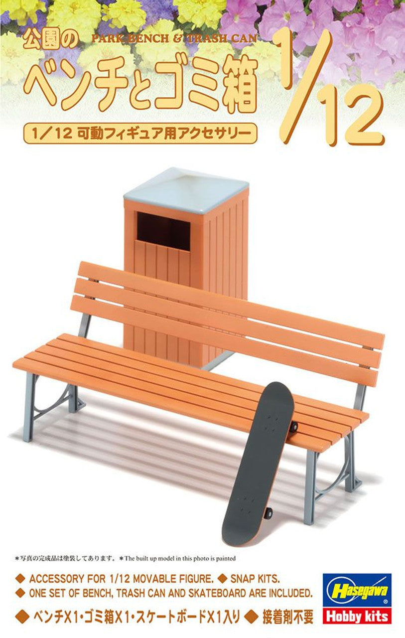 Hasegawa [FA10] 1:12 PARK BENCH & TRASH CAN