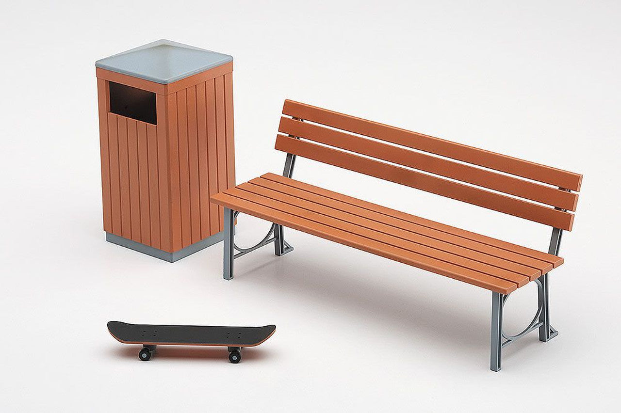 Hasegawa [FA10] 1:12 PARK BENCH & TRASH CAN