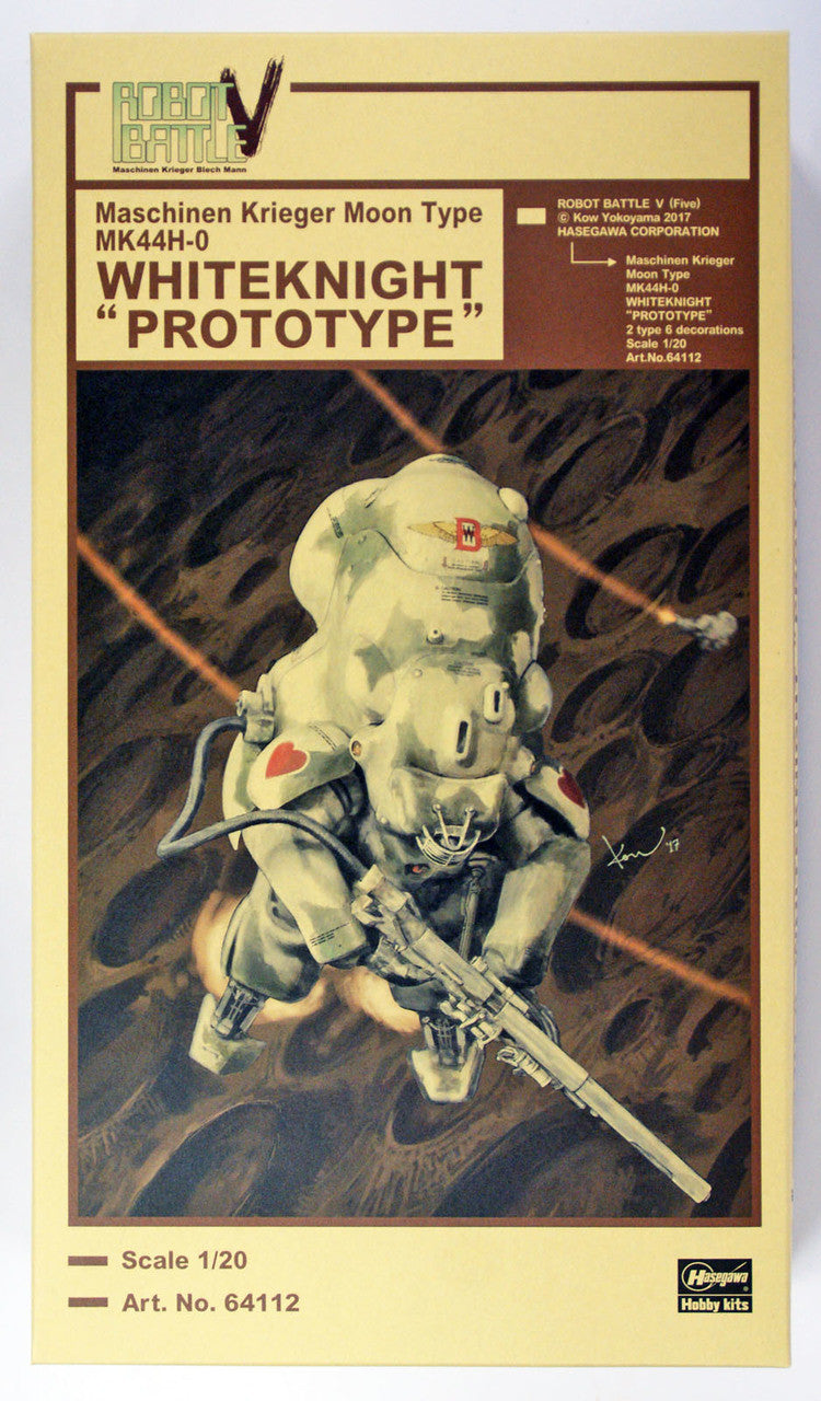 Hasegawa 1/20  ROBOT BATTLE V(Five) Maschinen Krieger Moon Type MK44H-0 WHITEKNIGHT "PROTOTYPE"