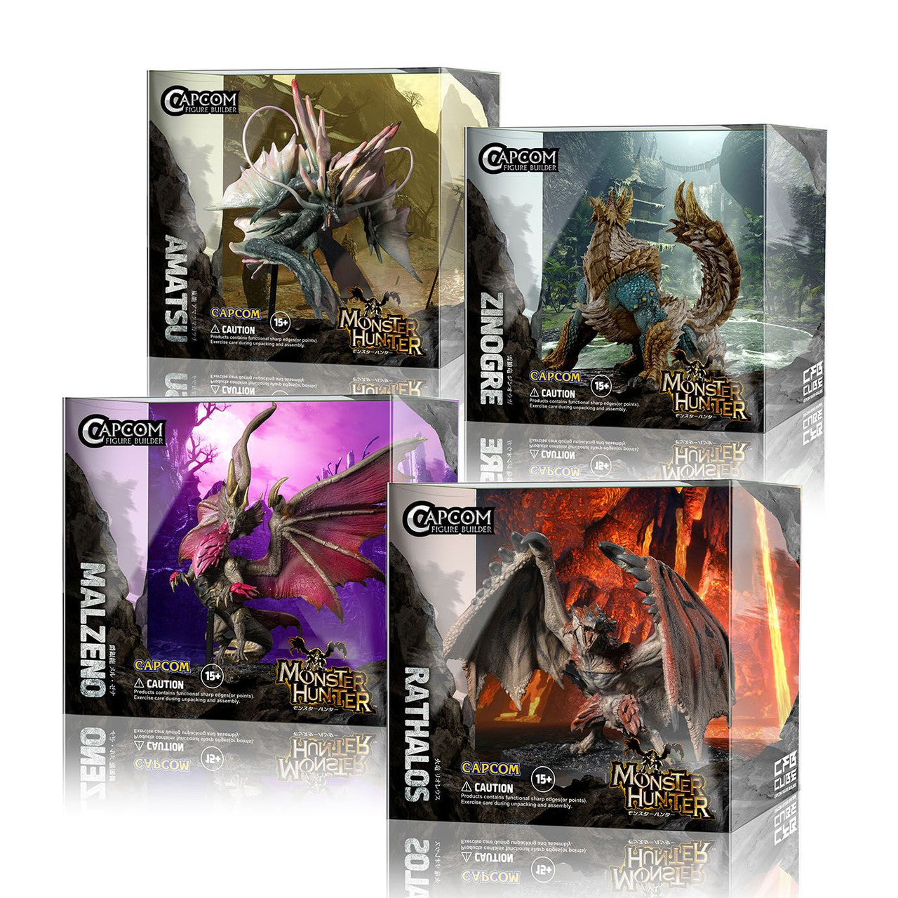 CAPCOM CAPCOM FIGURE BUILDER CUBE MONSTER HUNTER (Rathalos/Zinogre/ Malzeno/Amatsu) (Box of 4)