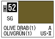 Mr Hobby AQUEOUS HOBBY COLOR - H52 SEMI-GLOSS OLIVE DRAB(1) (USAF/ARMY AIRCRAFT) | 4973028719284