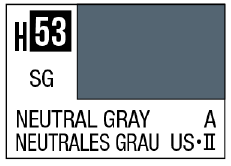 Mr Hobby AQUEOUS HOBBY COLOR - H53 SEMI-GLOSS NEUTRAL GRAY (USAF/ARMY AIRCRAFT) | 4973028719291