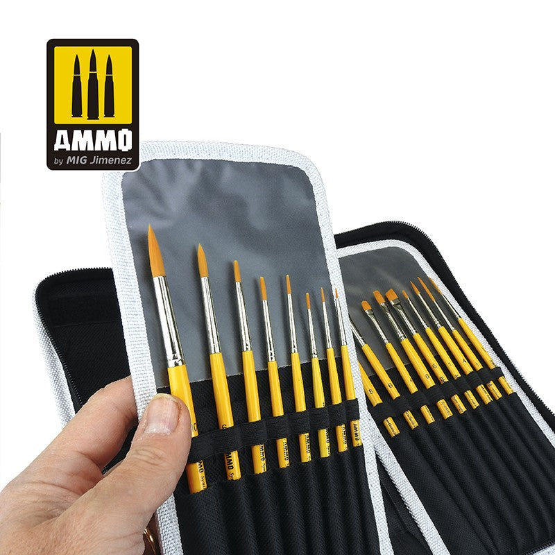 Ammo Mig Ammo Brush Arsenal Set with Brush Organization & Protective Storage