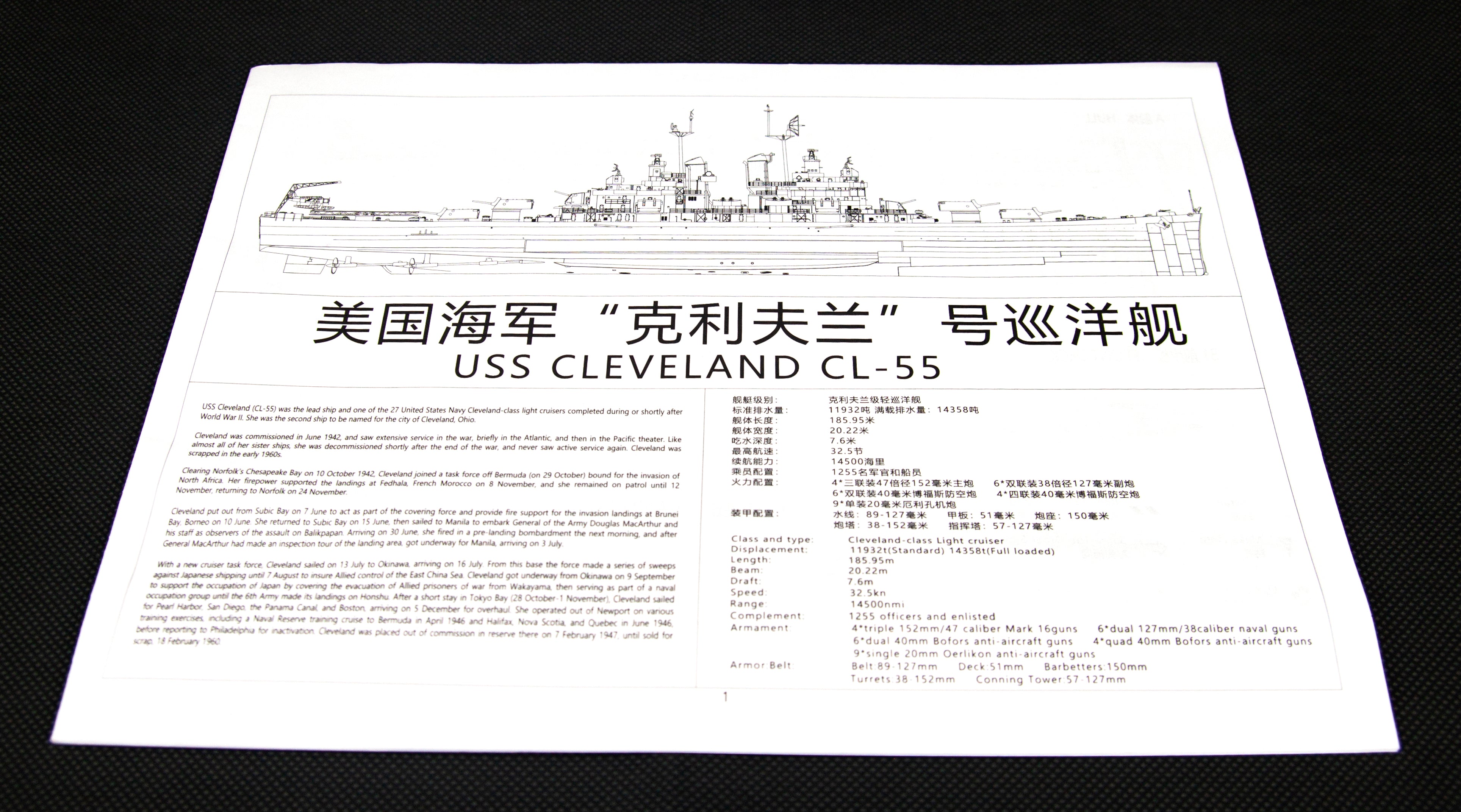 Very Fire 1/350 USS Cleveland CL-55