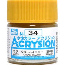 Mr Hobby Acrysion N34 - Cream Yellow (Gloss/Primary)