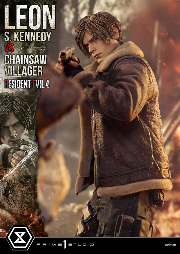 Prime 1 Studio Ultimate Premium Masterline Resident Evil 4 Leon S. Kennedy versus Chainsaw Villager(4582647120878)(4582647120878)