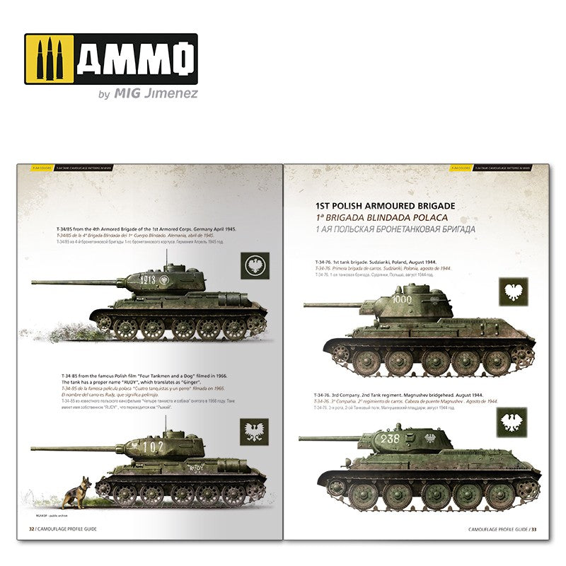 Ammo Mig T-34 Colors: T-34 Tank Camouflage Patterns in WWII - Camouflage Profile Guide (Multilingual)