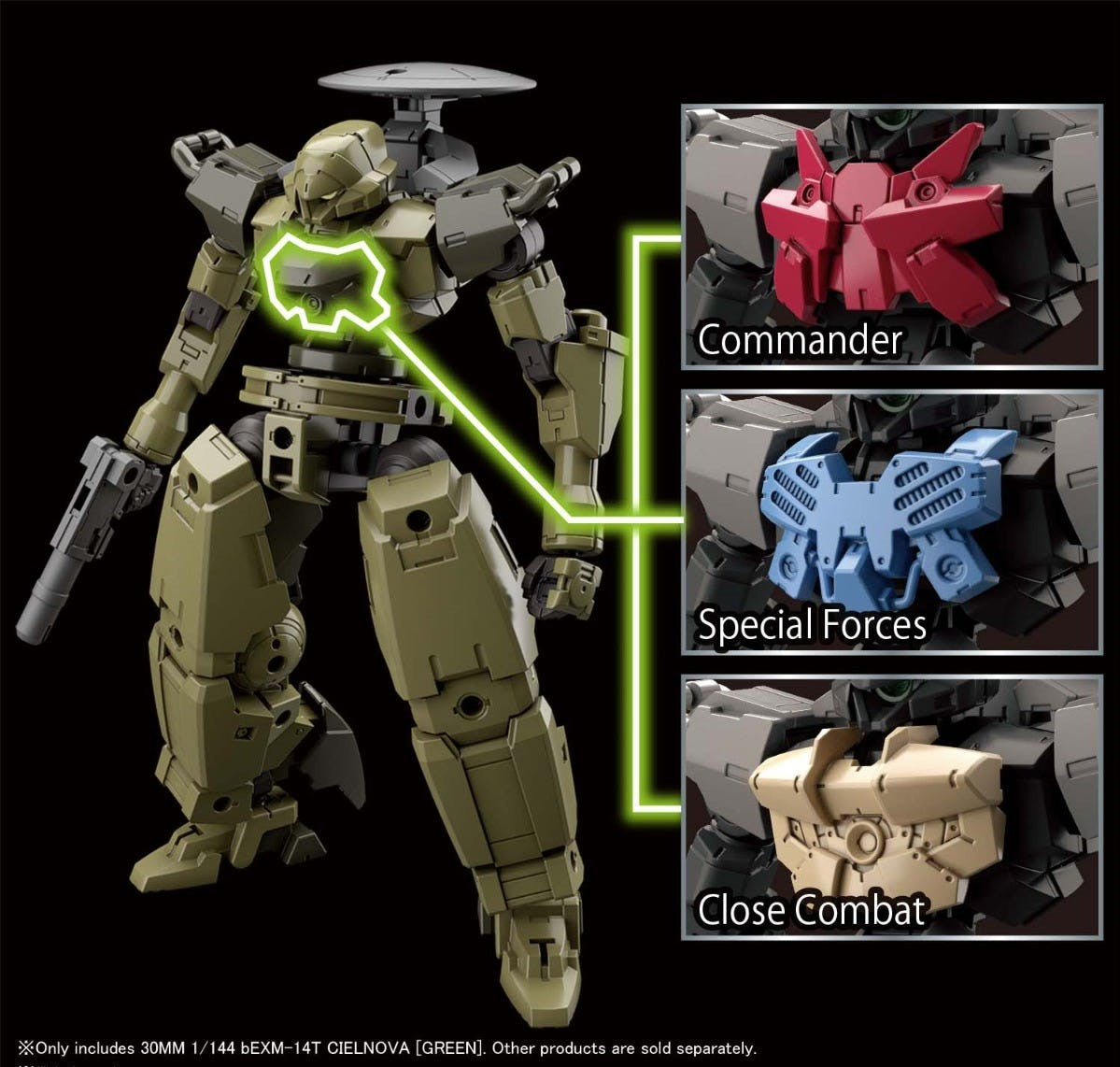 BANDAI Hobby 30MM 1/144 bEXM-14T CIELNOVA [GREEN]