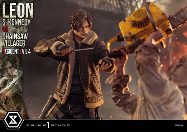 Prime 1 Studio Ultimate Premium Masterline Resident Evil 4 Leon S. Kennedy versus Chainsaw Villager(4582647120878)(4582647120878)