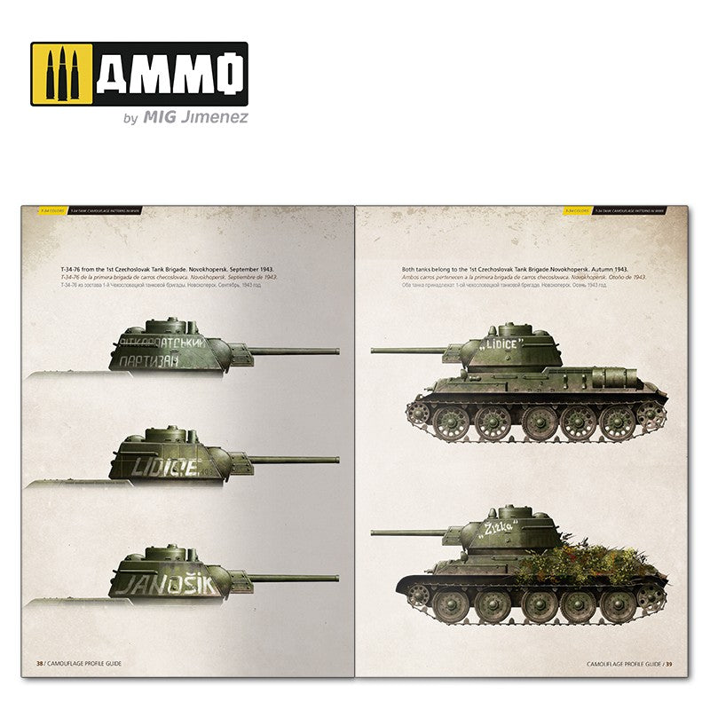 Ammo Mig T-34 Colors: T-34 Tank Camouflage Patterns in WWII - Camouflage Profile Guide (Multilingual)