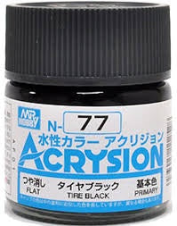 Mr Hobby Acrysion N77 - Tire Black (Flat/Primary)