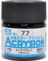 Mr Hobby Acrysion N77 - Tire Black (Flat/Primary)