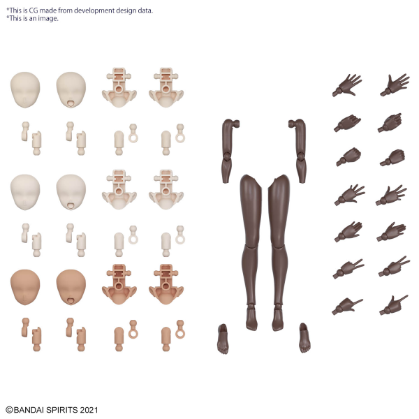 BANDAI Hobby 30MS OPTION BODY PARTS ARM PARTS & LEG PARTS [BROWN]