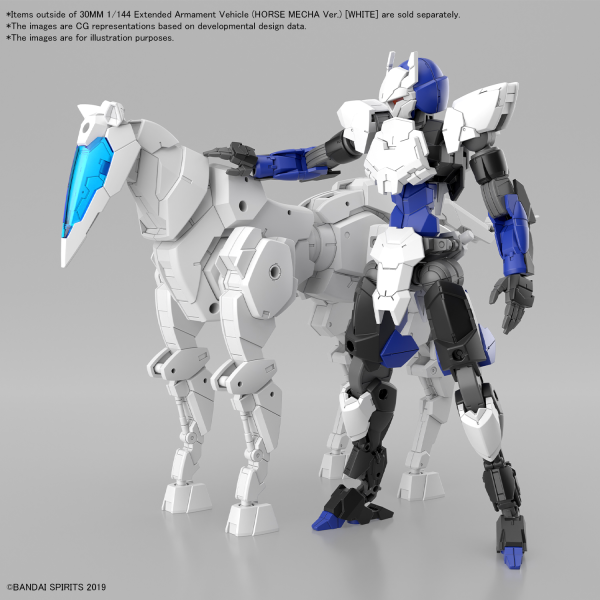 BANDAI Hobby 30MM 1/144 Extended Armament Vehicle (HORSE MECHA Ver.) [WHITE]