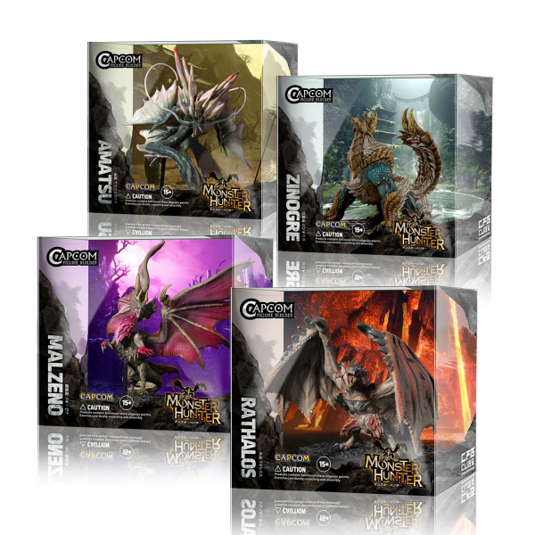 CAPCOM CAPCOM FIGURE BUILDER CUBE MONSTER HUNTER (Rathalos/Zinogre/ Malzeno/Amatsu) (Box of 4)(4976219124980)(4976219124980)