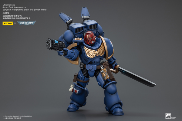 Joy Toy Ultramarines Jump Pack Intercessors Sergeant With Plasma Pistol And Power Sword