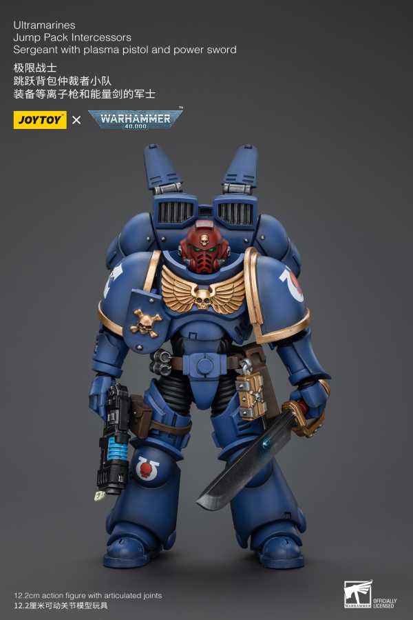 Joy Toy Ultramarines Jump Pack Intercessors Sergeant With Plasma Pistol And Power Sword