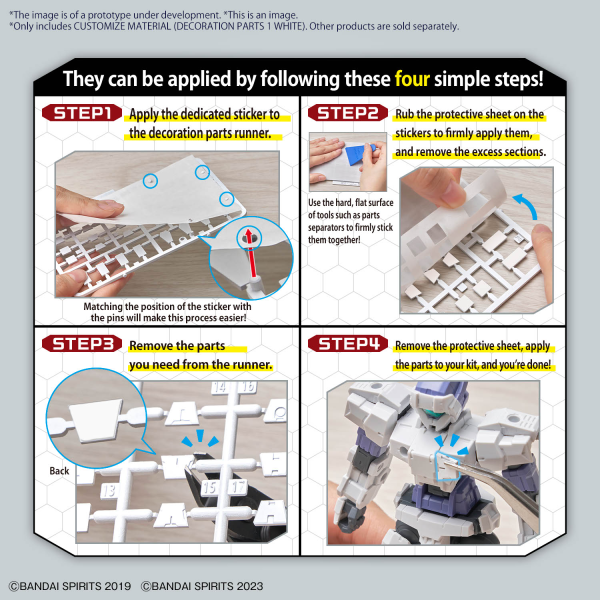 BANDAI Hobby CUSTOMIZE MATERIAL (DECORATION PARTS 1 WHITE)