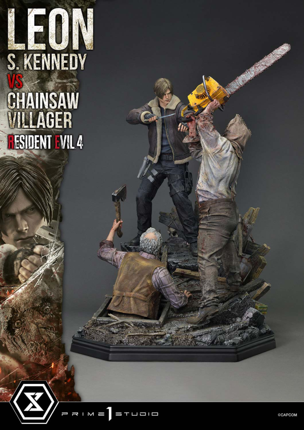 Prime 1 Studio Ultimate Premium Masterline Resident Evil 4 Leon S. Kennedy versus Chainsaw Villager Bonus Version(4582647120885)(4582647120885)