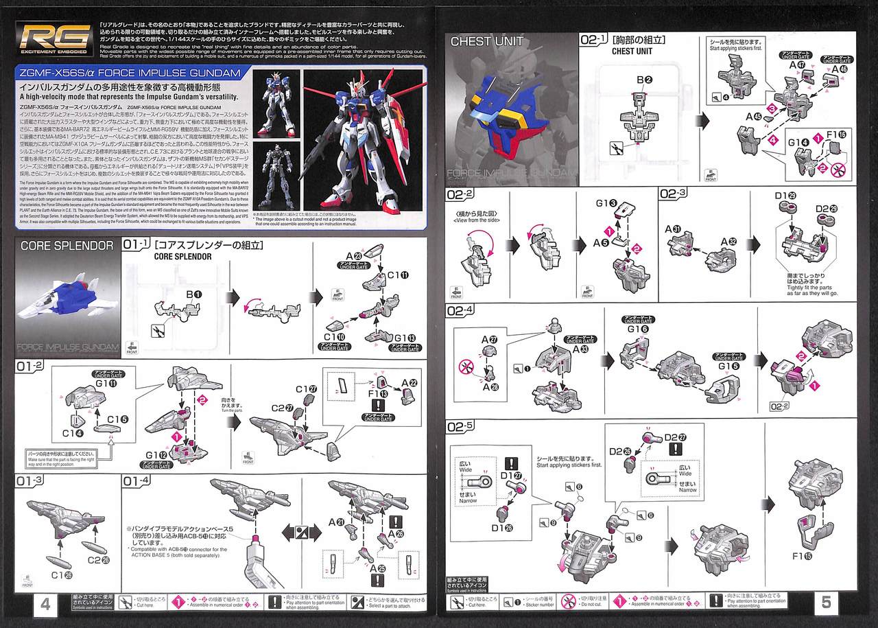 BANDAI Hobby RG 1/144 FORCE IMPULSE GUNDAM RG#33