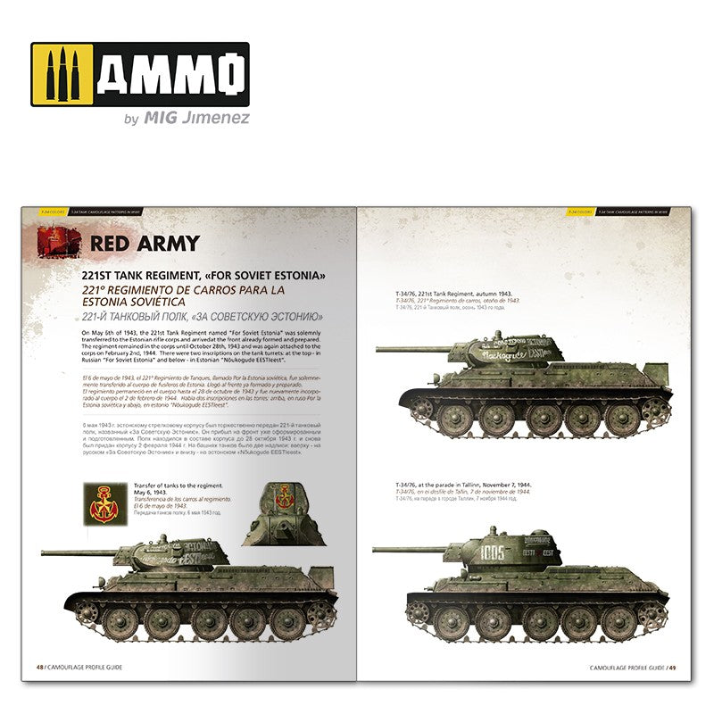 Ammo Mig T-34 Colors: T-34 Tank Camouflage Patterns in WWII - Camouflage Profile Guide (Multilingual)