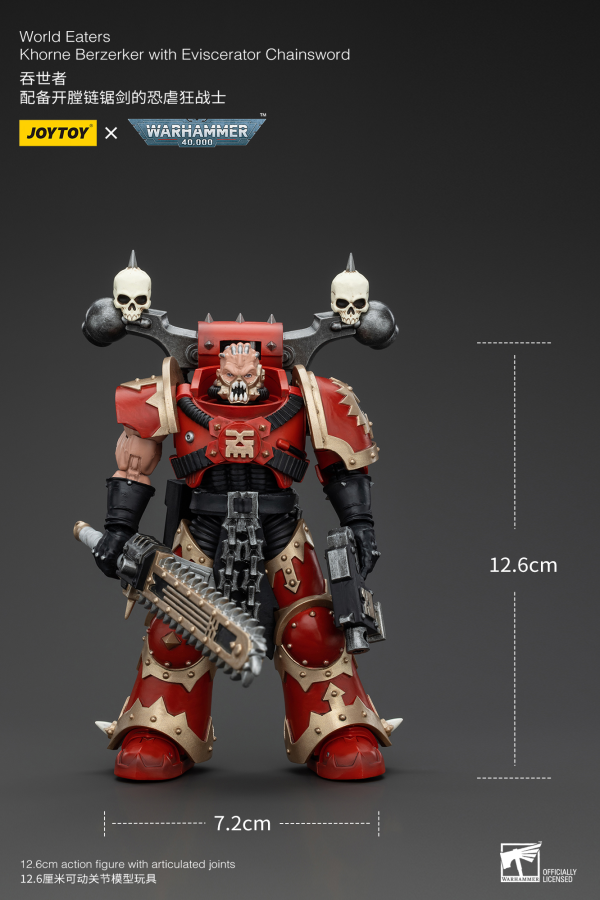 JOYTOY World Eaters Khorne Berzerker with Eviscerator Chainsword(6927054400560)(6927054400560)