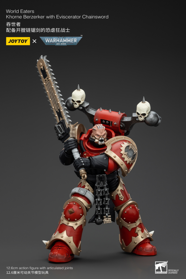 JOYTOY World Eaters Khorne Berzerker with Eviscerator Chainsword(6927054400560)(6927054400560)