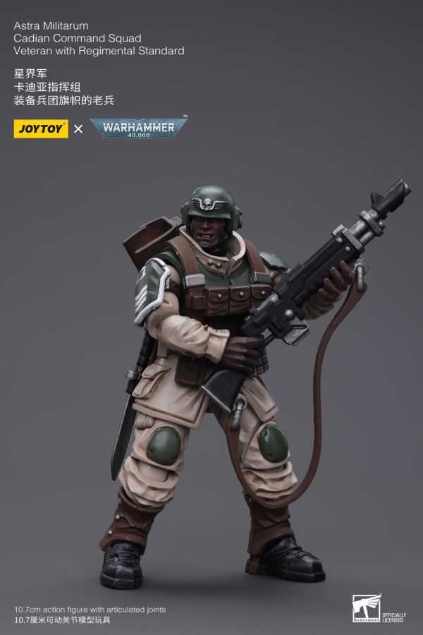 Joy Toy Astra Militarum Cadian Command Squad Veteran with Regimental Standard