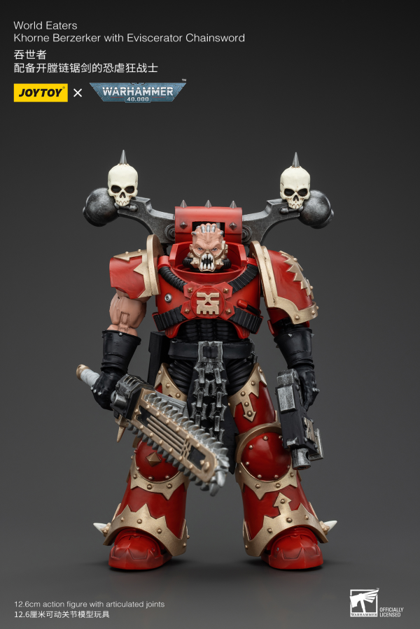 JOYTOY World Eaters Khorne Berzerker with Eviscerator Chainsword(6927054400560)(6927054400560)